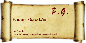 Pauer Gusztáv névjegykártya